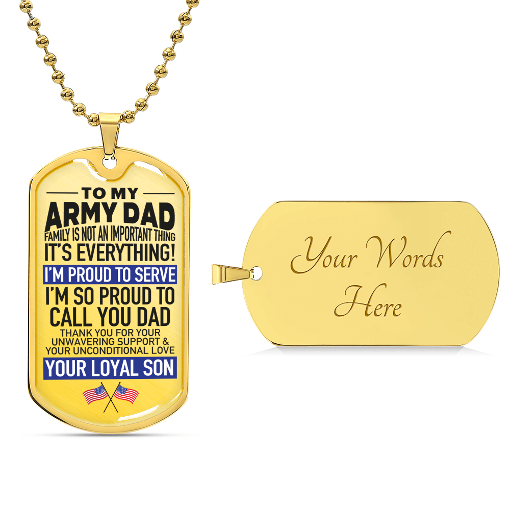 To Army Dad - From Loyal Son - Army Tag Necklace, Dog Tag Necklace