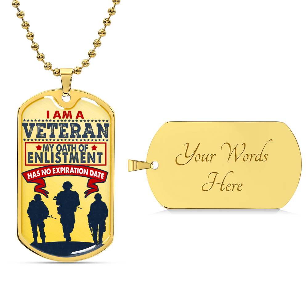 I Am A Veteran - Personalized Dog Tags , Love Freedom, Proud Female Veteran Dog Tag - Army Tag Necklace, Dog Tag Necklace