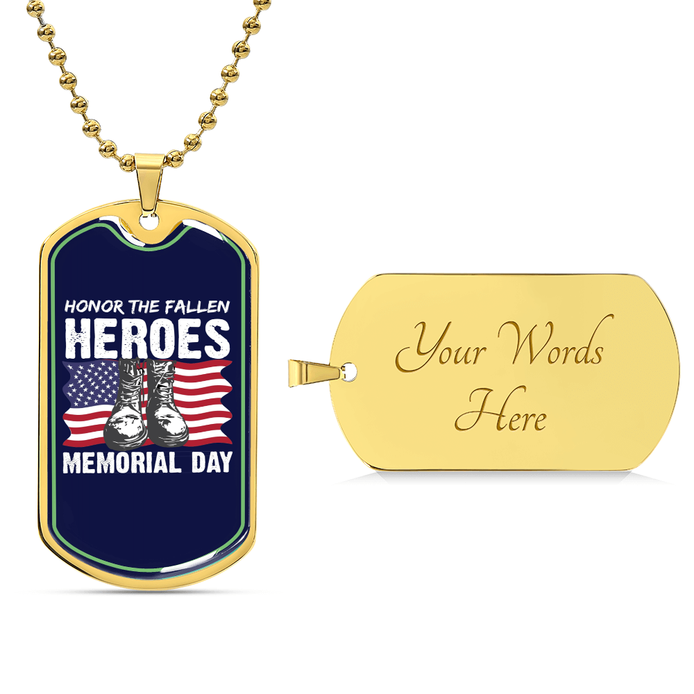 Honor The Fallen Heroes, Memorial Day, American Flag Military May 25Th Gift, Military Daughter Freedom Memorial Day, July 4Th - Army Tag Necklace, Dog Tag Necklace