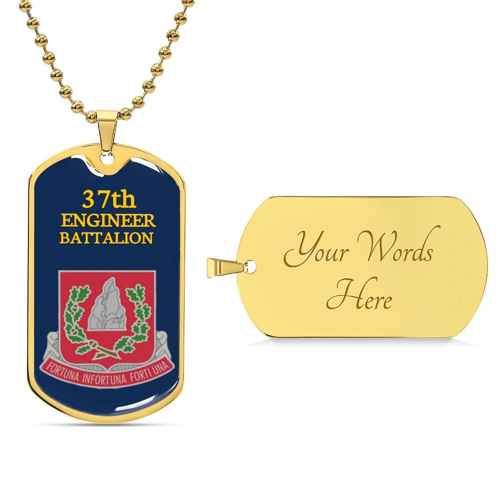 Awesome Dog Tag For 37Th Engineer Battalion - Army Tag Necklace, Dog Tag Necklace