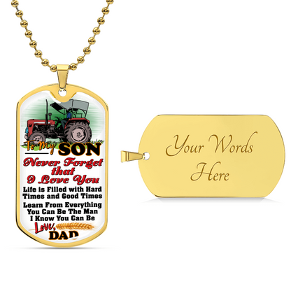 Farmer's Son - Premium Dog Tag - Army Tag Necklace, Dog Tag Necklace