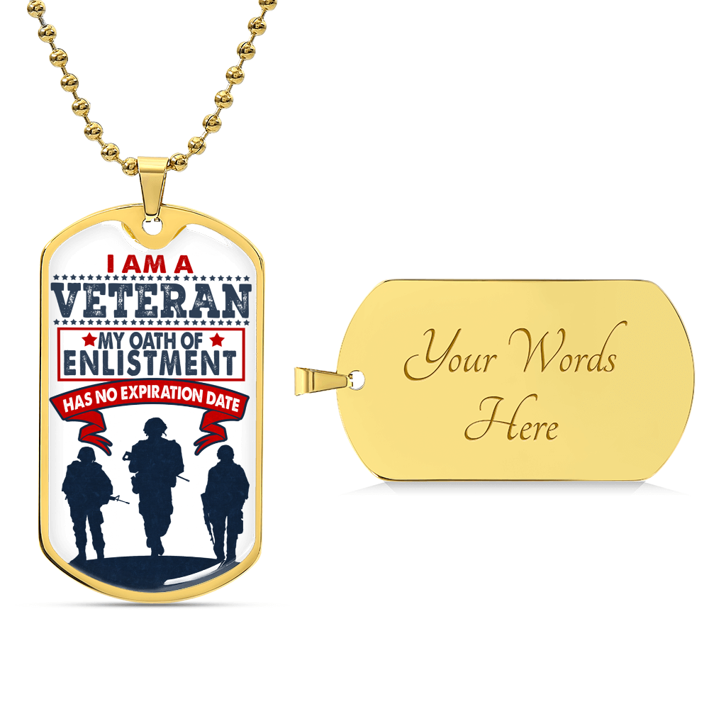 I Am A Veteran - Luxury Dog Tag Gift For Veteran Dad Christmas Gift, Daddy Necklace Daddy Dog Tag Daddy Necklace - Army Tag Necklace, Dog Tag Necklace