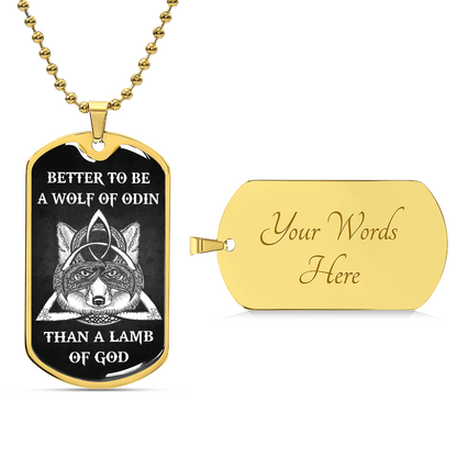 Wolf Of Odin Dogtag - Army Tag Necklace, Dog Tag Necklace