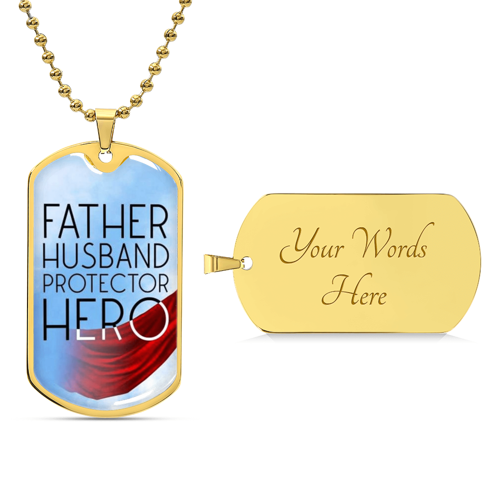 Hero Dog Tag Necklace,Personalized Gift For Fathers Day, Father's Day, Or Wedding Gift From The Bride On Her Wedding Day - Army Tag Necklace, Dog Tag Necklace