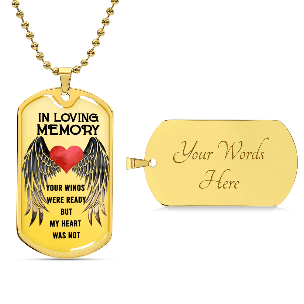 Memorial Jewelry Necklace - Loss Of A Loved One - Family Bereavement - Rest In Peace - Infant Loss - Father Loss - Army Tag Necklace, Dog Tag Necklace