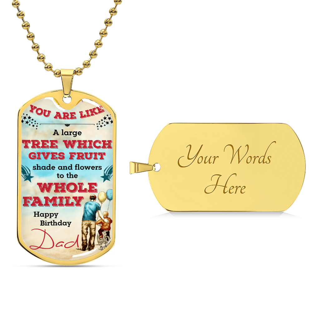 Birthday Dog Tag Necklace For Dad - Army Tag Necklace, Dog Tag Necklace