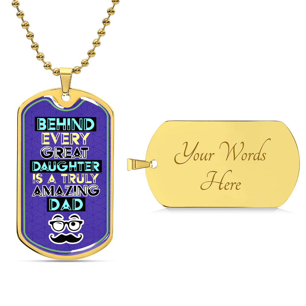 Amazing Dad Dog Dag Necklace, Luxury Dog Tag, Gift For Dad From Daughter - Army Tag Necklace, Dog Tag Necklace