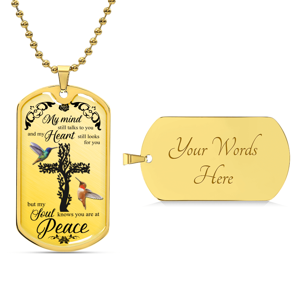 Hummingbirds Tree Of Life Faith Cross Luxury Dog Tag - Army Tag Necklace, Dog Tag Necklace