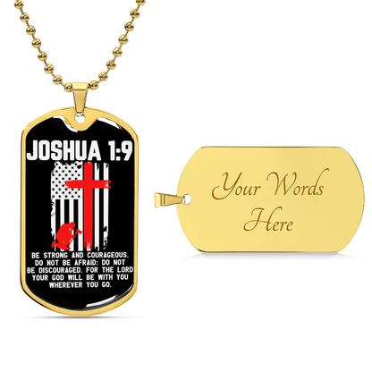 To My Strong And Courageous Dad Gift For My Father - Army Tag Necklace, Dog Tag Necklace