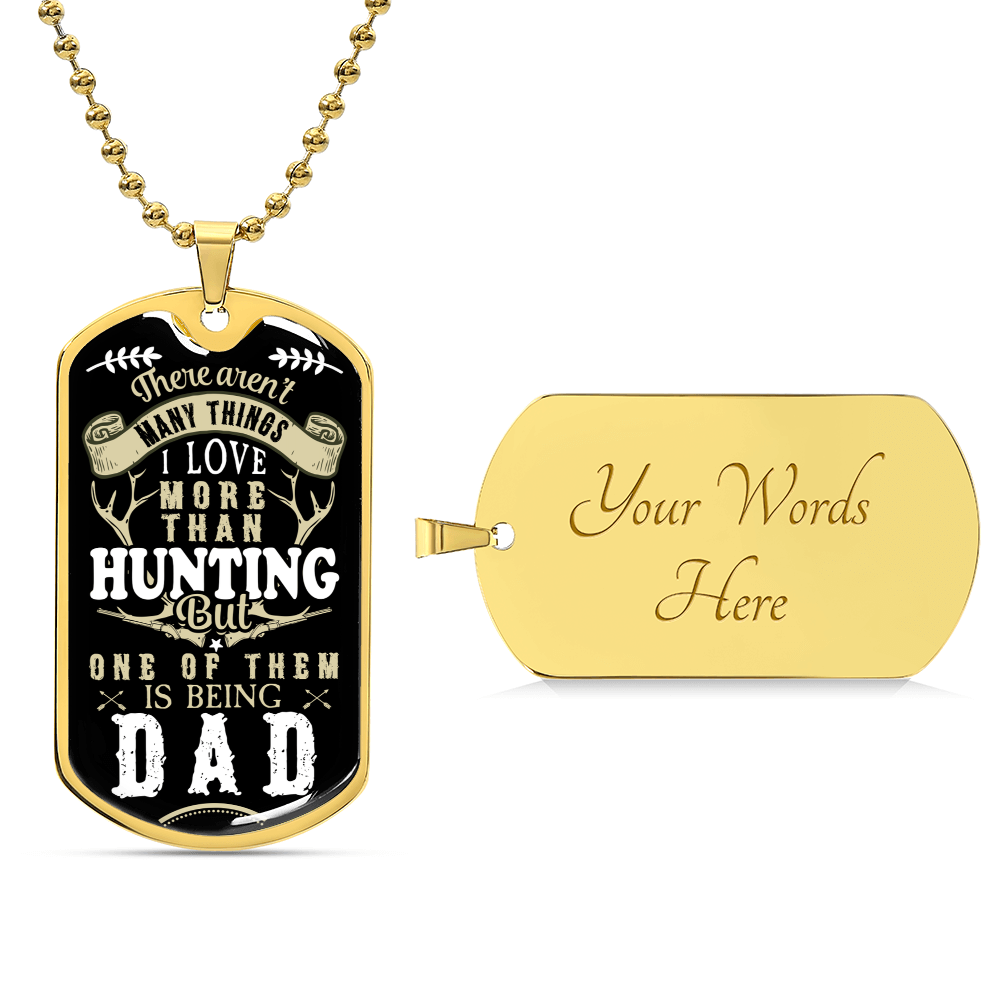 Dogtag Necklace For Hunting Dad - Army Tag Necklace, Dog Tag Necklace