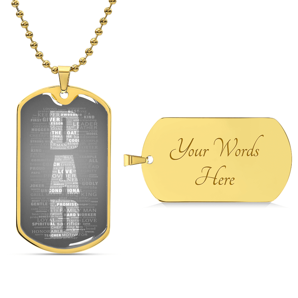 Dad Dog Tag - Army Tag Necklace, Dog Tag Necklace