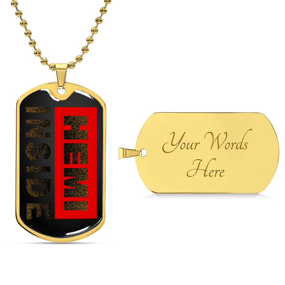 Hemi Inside - Locket For Hemi Lovers - Army Tag Necklace, Dog Tag Necklace