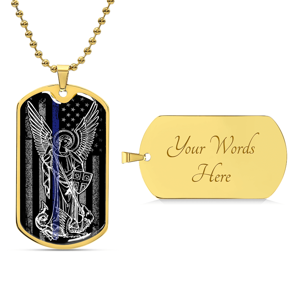 Saint Michael The Archangel Medallion - Dog Tag, Wear It For Courage And Protection, Personalized Archangel Saint Michael Necklace - Army Tag Necklace, Dog Tag Necklace