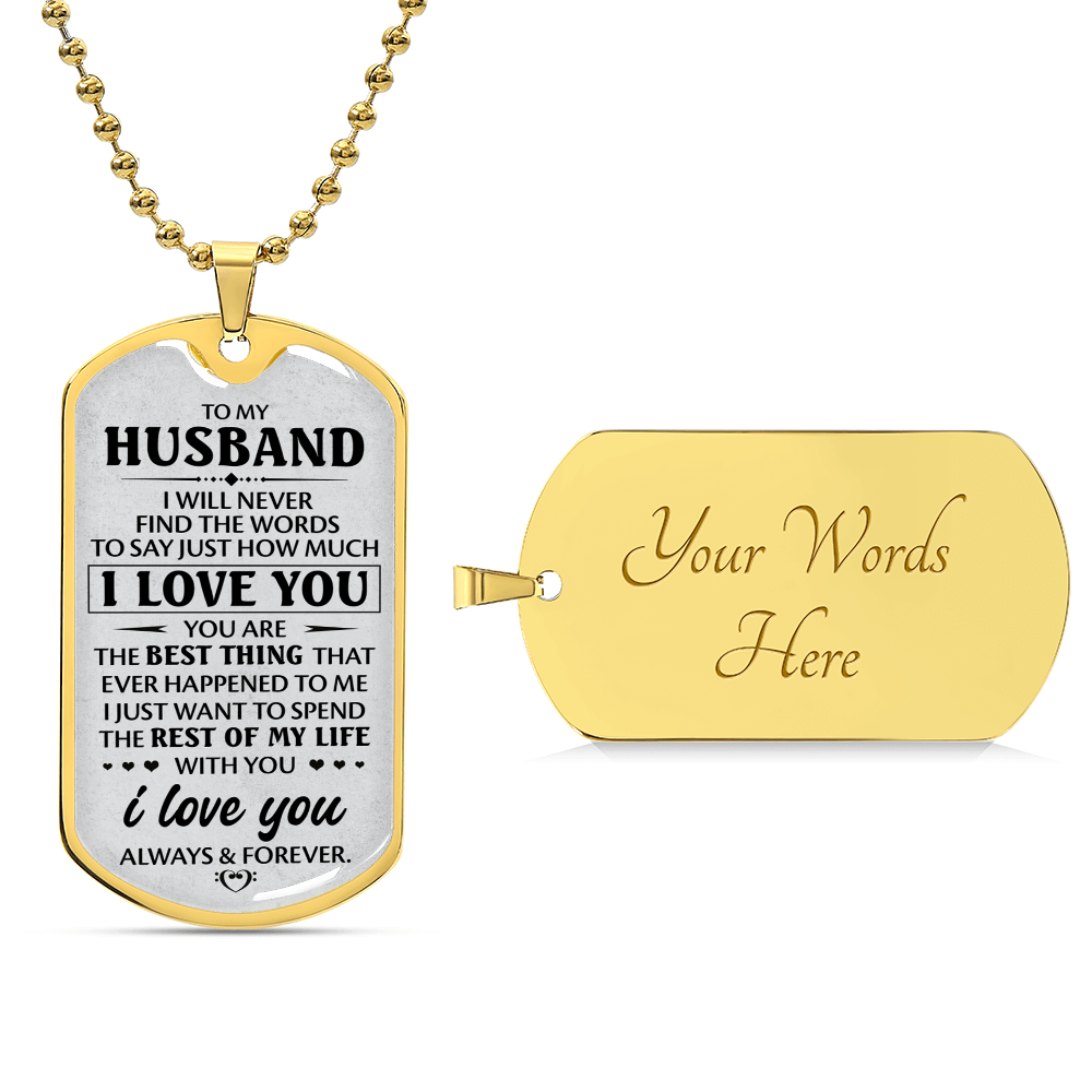 Gift For Husband- I Love You - Dog Tag - Army Tag Necklace, Dog Tag Necklace