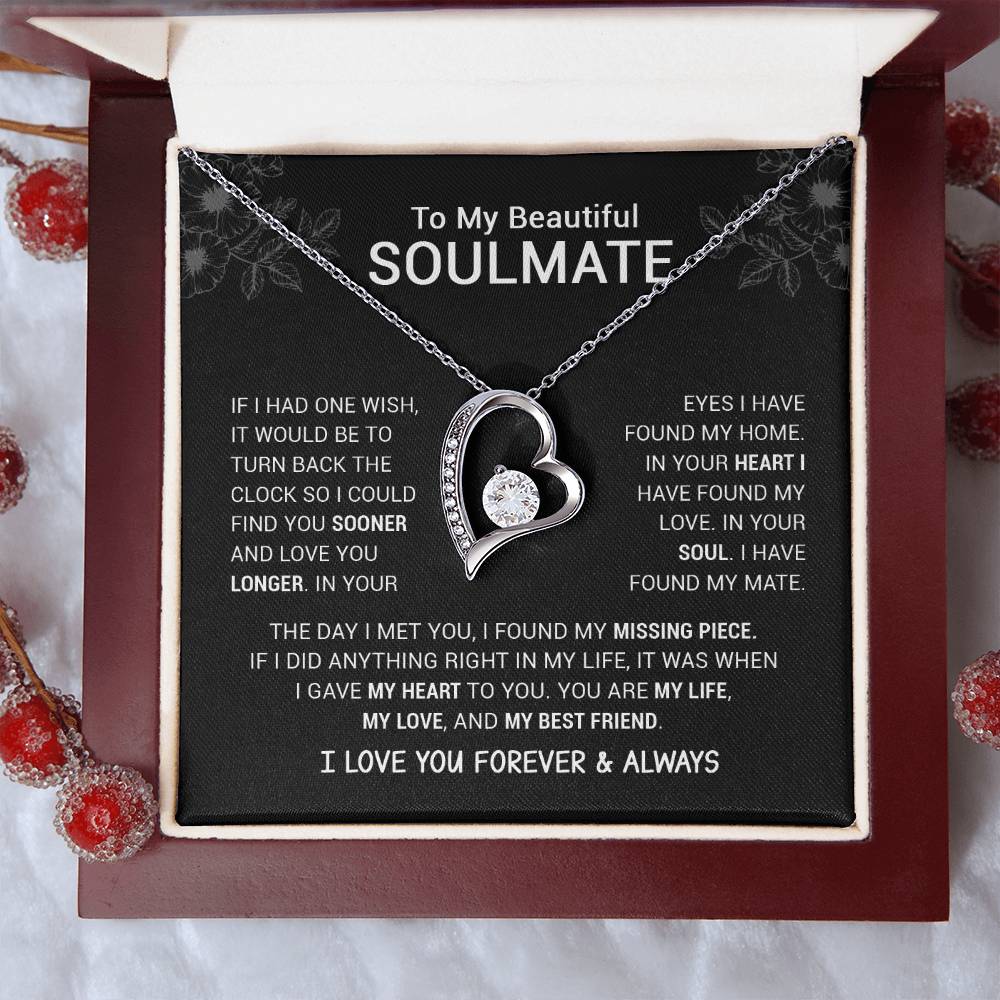 To My Beautiful Soulmate  I Have Found My Mate  Black Version  Forever Love Necklace Forever Love Necklace