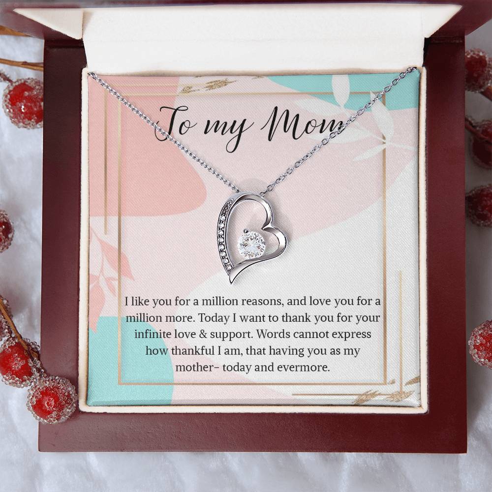 Necklace Gift For Mom To My Mom Necklace Gift For Mom Custom Mom Birthday Necklace Gift My Mom Jewelry Massage Box 1 Forever Love Necklace