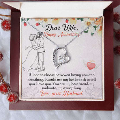 To My Dear Wife Gift Necklace Wife Necklace From Husband Anniversary Necklace For Wife Wife Birthday Gift To My Wife Necklace Forever Love Necklace