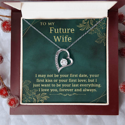 To My Future Wife Necklace With Message Card Gift For Fiancee Or Girlfriend Engagement Gift Gift For Future Wife. Forever Love Necklace