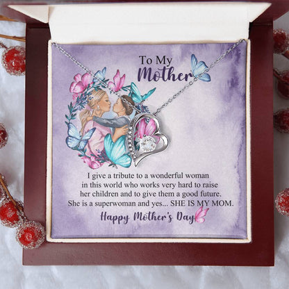 To My Mother Forever Love Necklace Mother Necklace Gift For Mother Xmas Christmas Customize Gift To My Mom Forever Love Necklace