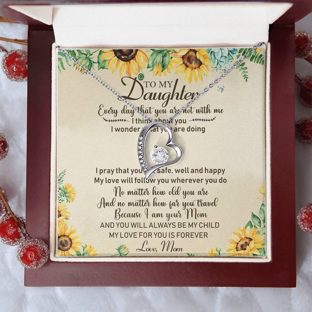 To My Daughter Necklace Gift Daughter Birthday Gift From Mom Christmas Gift Gift For Daughter From Mom Anniversary Lovingly Mom Grown Up Daughter Forever Love Necklace
