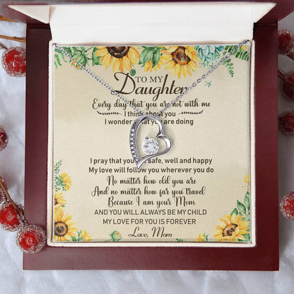 To My Daughter Necklace Gift Daughter Birthday Gift From Mom Christmas Gift Gift For Daughter From Mom Anniversary Lovingly Mom Grown Up Daughter Forever Love Necklace