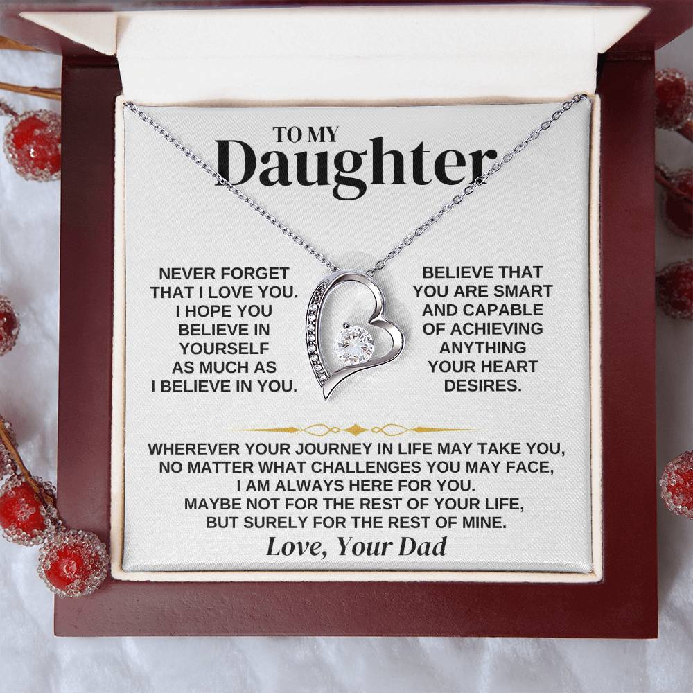 To My Daughter - Love Dad - Necklace Gift Set - Ss346 Forever Love Necklace
