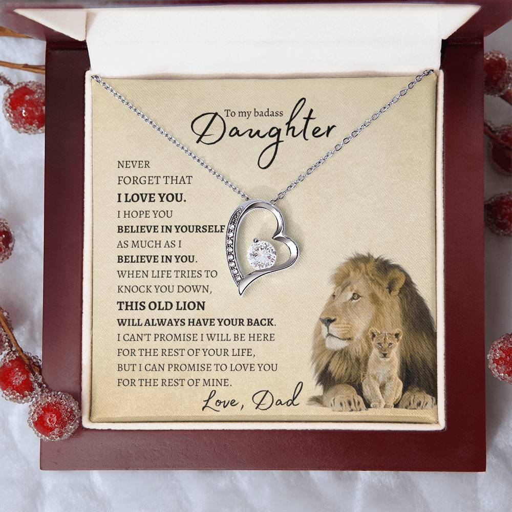 To My Daughter From Dad Forever Love Necklace