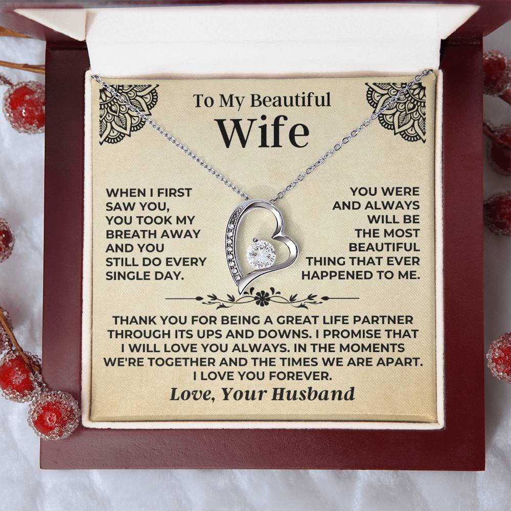 To My Beautiful Wife - Forever Love Gift Set - Ss545 Forever Love Necklace