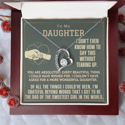 To My Daughter Gift Necklace Gift From Dad Dad To Daughter Gift Birthday Gift For Daughter From Dad Forever Love Necklace