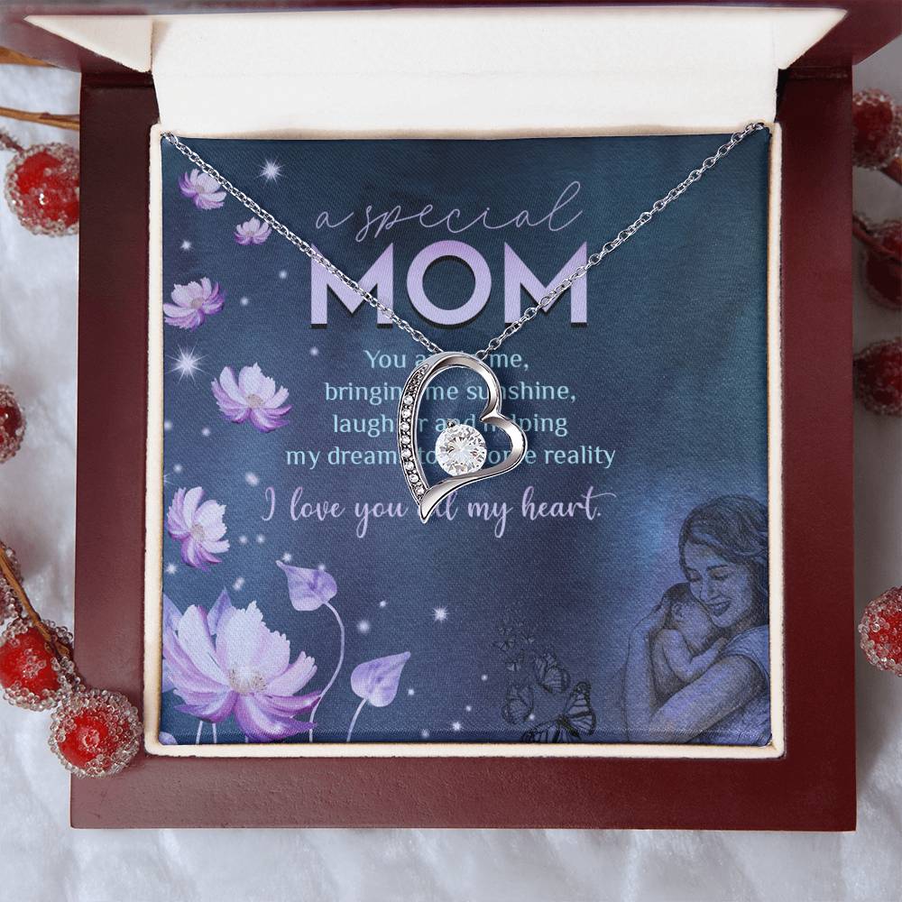 To My Mom Mother Necklace Gift For Mother Xmas Christmas Customize Gift To My Mom Forever Love Necklace