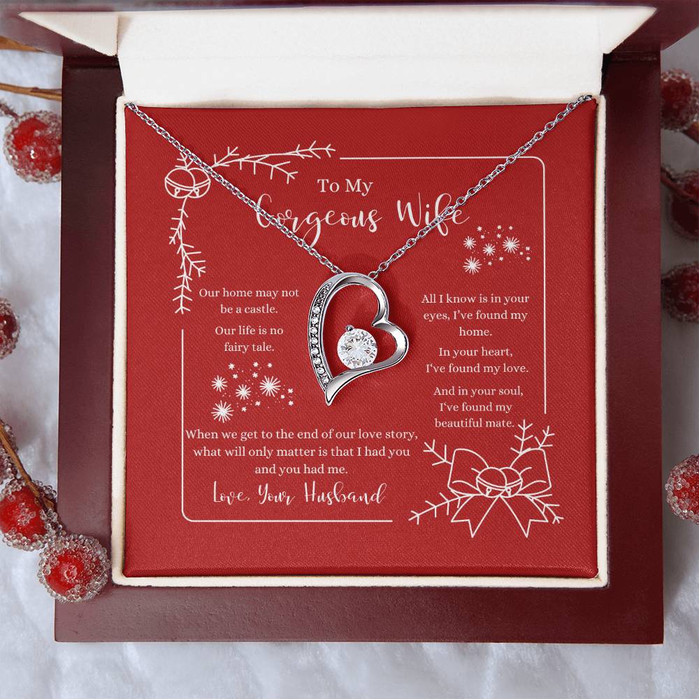 To My Gorgeous Wife Home Necklace 1 Forever Love Necklace