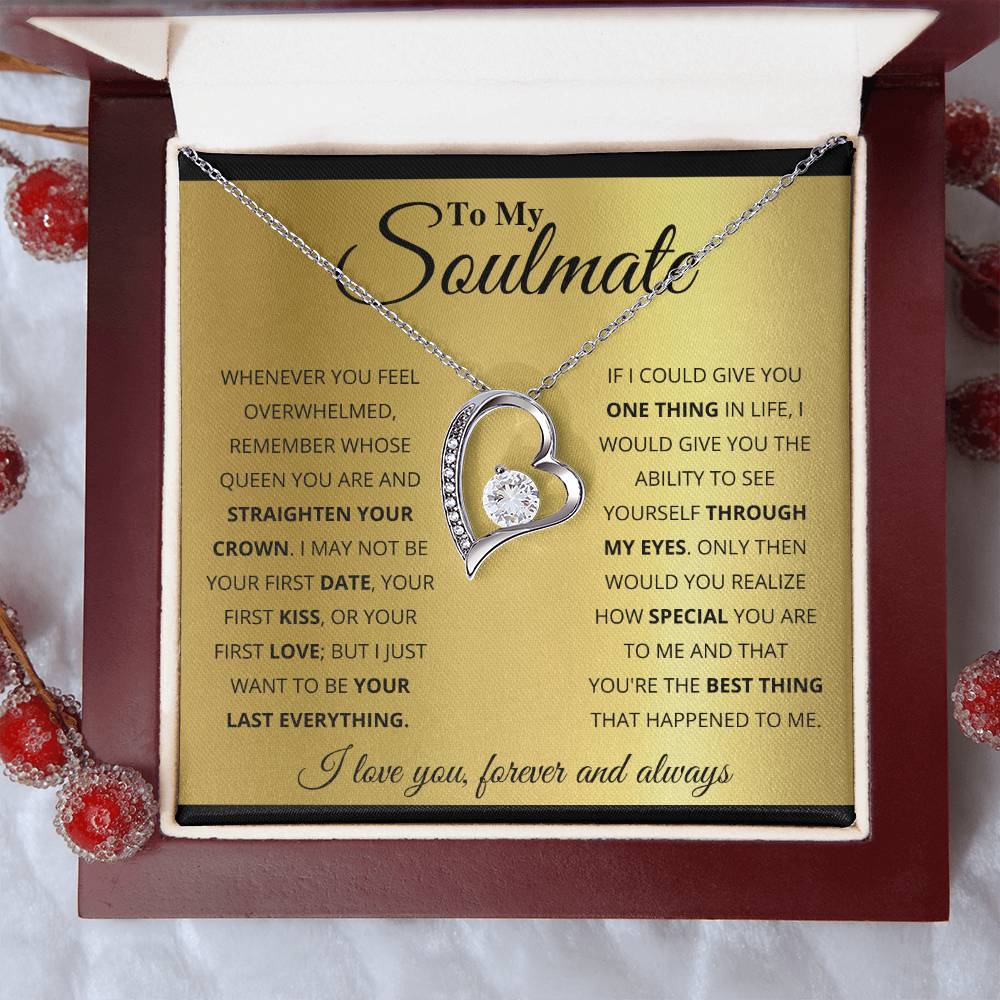 Heart Necklace My Soulmate Forever Love Necklace