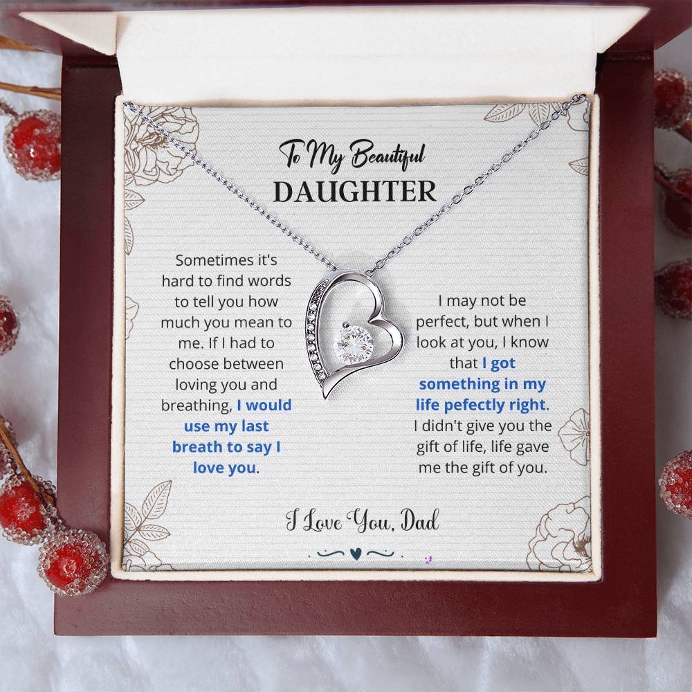 Daughter - I Love You Forever Love Necklace Gift For Daughter, Gift From Dad, Daughter Gift, Daughter Necklace, Father Daughter Gift, Birthday Gift Forever Love Necklace