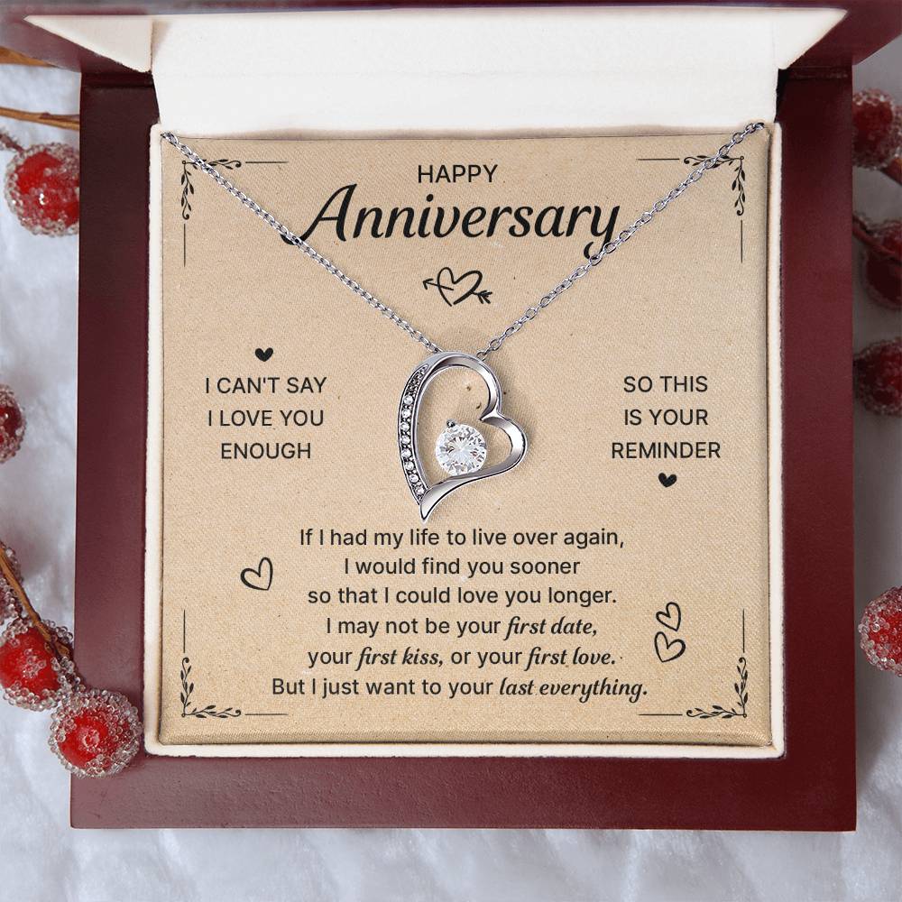 Happy Anniversary Last Everything Forever Love Necklace Forever Love Necklace