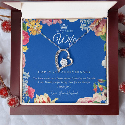 1 Year Anniversary Gift For Wife  1 Year Anniversary Gifts  1 Year Wedding Anniversary Gift Ideas  1St Wedding Anniversary Gift For Her Forever Love Necklace