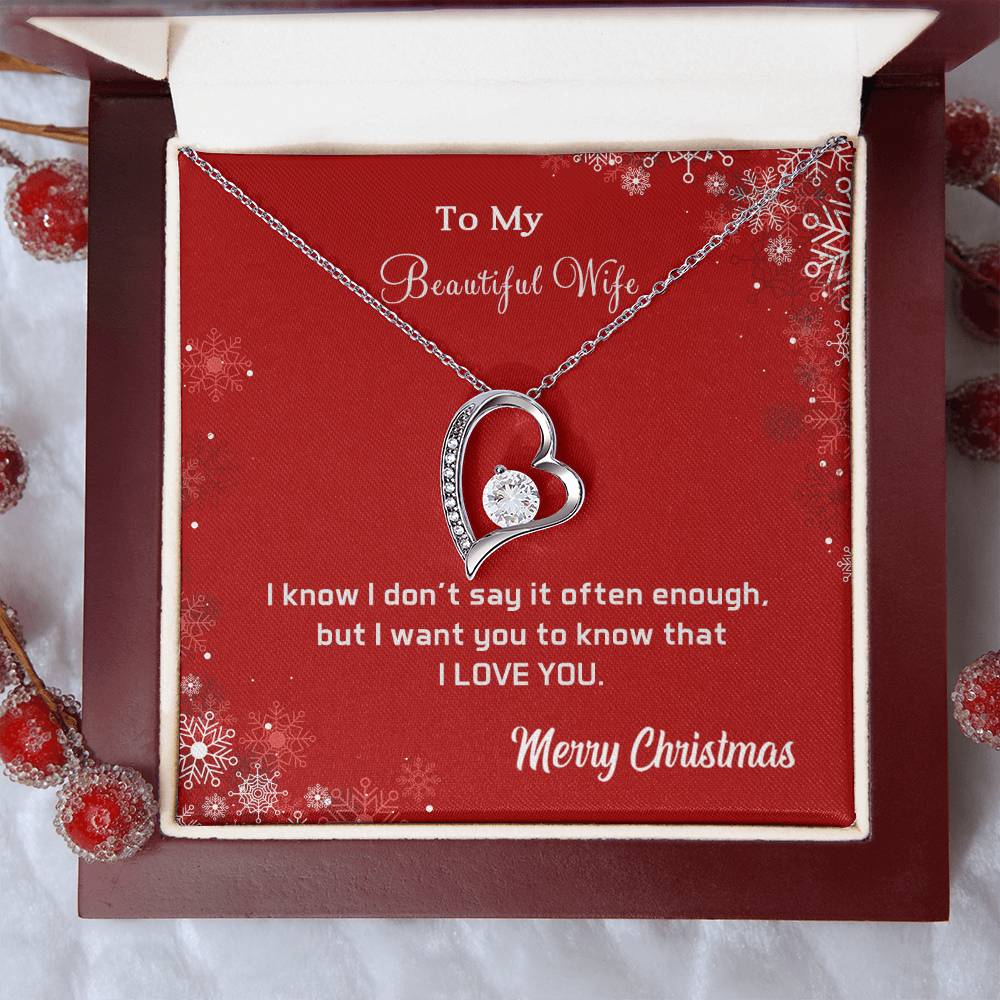 To My Beautiful Wife I Love You Heart Necklace 1 Forever Love Necklace
