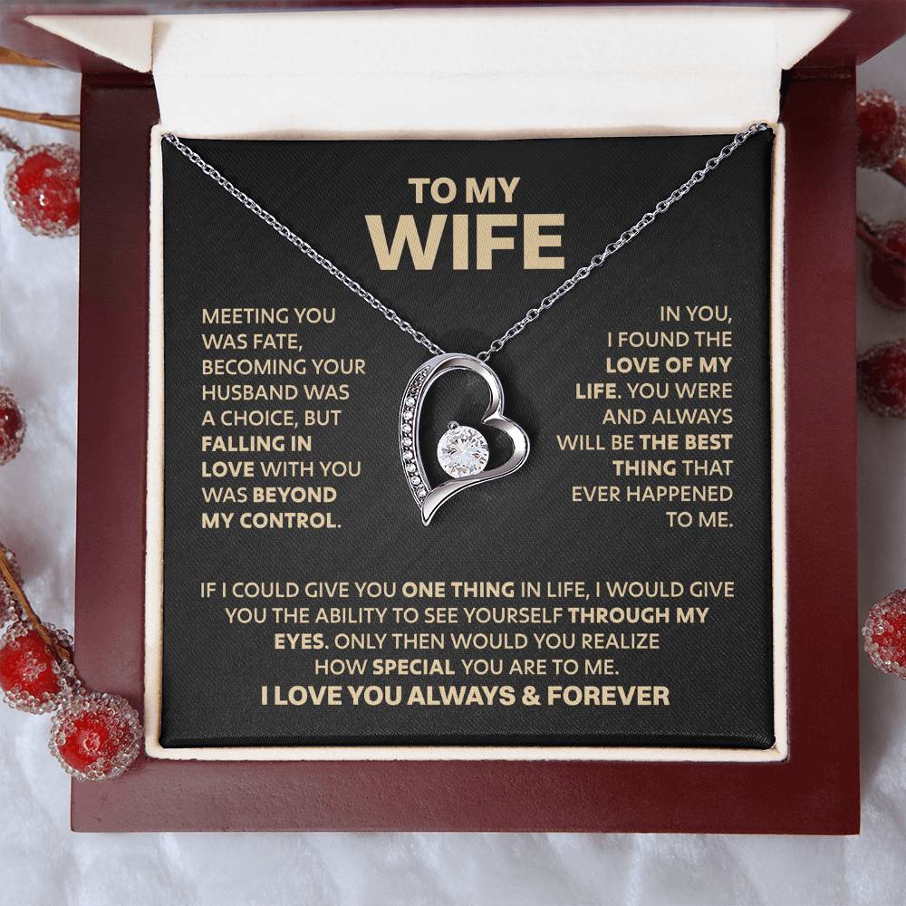 Wife Heart Necklace  Meeting You Was Fate  Forever Love Necklace