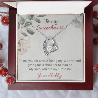 To My Sweetheart From Your Hubby 925 Sterling Silver Pendant 1 Forever Love Necklace