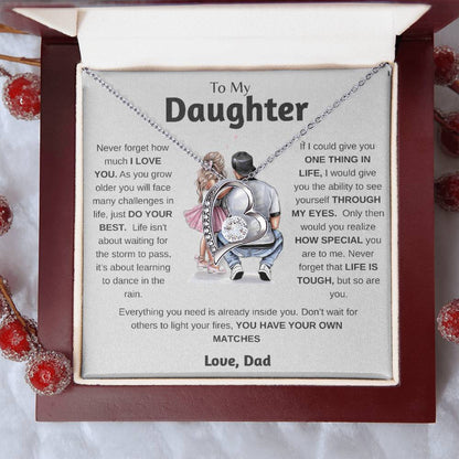 To My Daughter  Just Do Your Best  Forever Love Necklace Forever Love Necklace