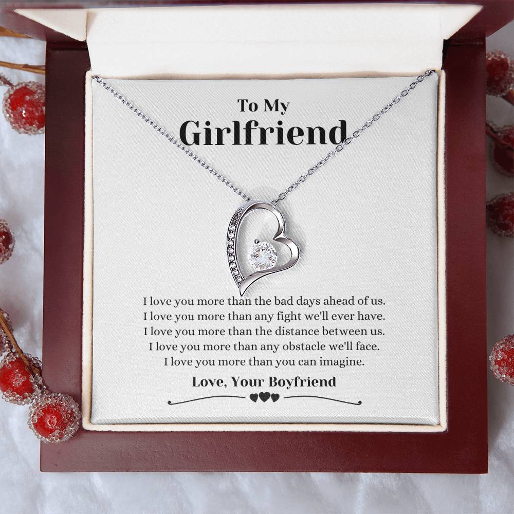 To My Girlfriend - I Love You More - Necklace Forever Love Necklace