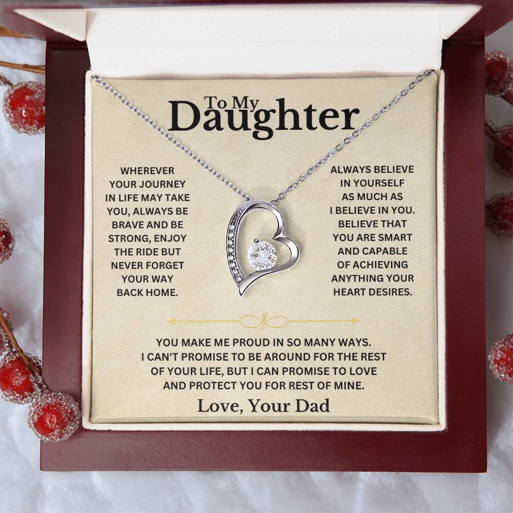 To My Daughter - Love Dad - Necklace Gift Set Forever Love Necklace
