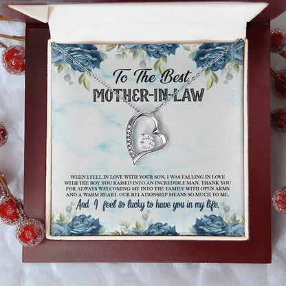 To The Best Mother-In-Law From Daughter-In-Law - Forever Necklace - Lucky To Have You In My Life Forever Love Necklace