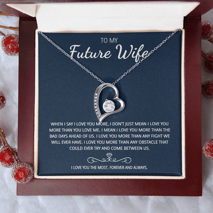 To My Future Wife Love You The Most Heart Necklace Customize Gift For Your Loving Wife! ?? Forever Love Necklace