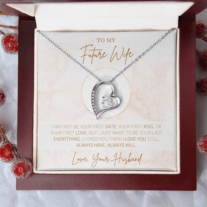 Diamond Heart Necklace  Gift For Future Wife  Gift For Her Forever Love Necklace