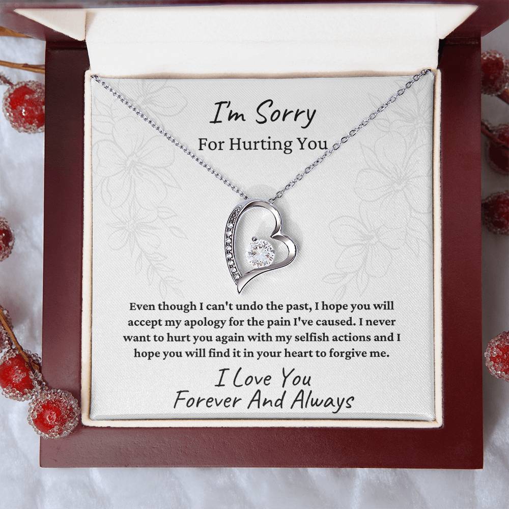 I'M Sorry For Hurting You Flower  Forever Love Necklace Forever Love Necklace