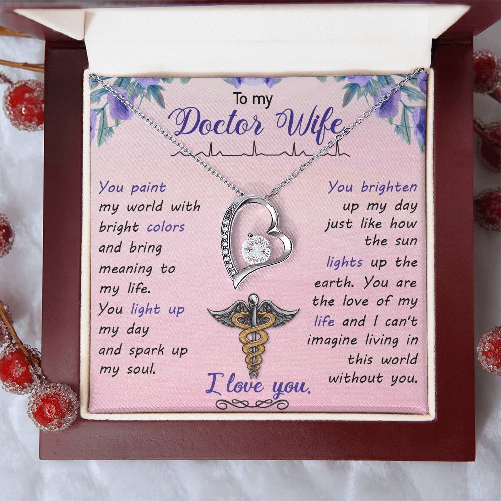 To My Doctor Wife You Paint My World With Bright Colors Forever Love Necklace