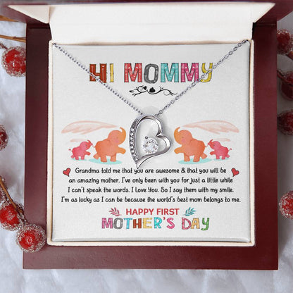 Hi Mommy Grandma Told Me That You Are Awesome Happy Mothers Day Mom Gifts From Daughter Gift For Mom From Daughter Forever Love Necklace