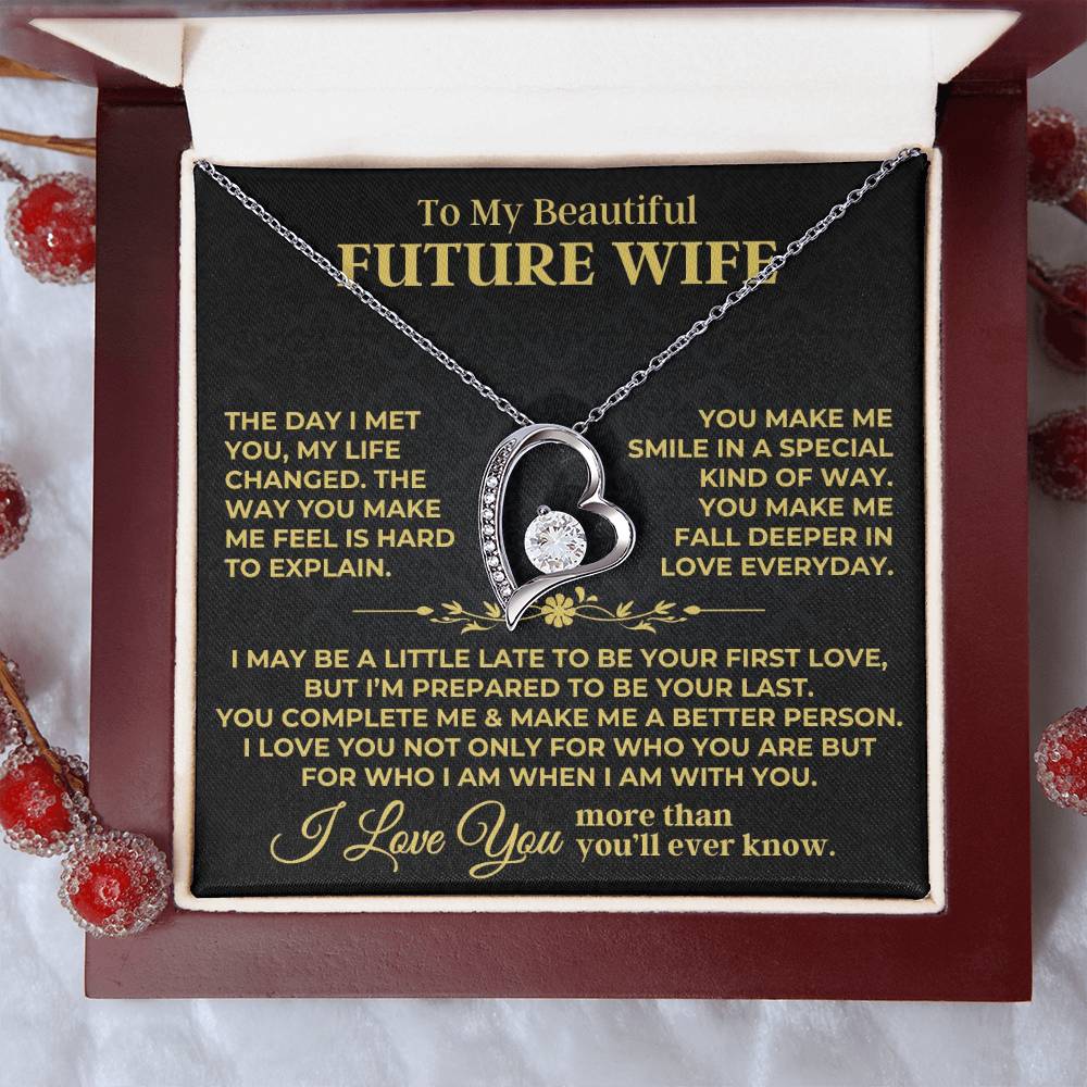To My Beautiful Future Wife - Forever Love Gift Set - Ss546 Forever Love Necklace
