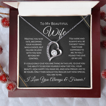 To My Beautiful Wife - One Thing - Forever Love Necklace
