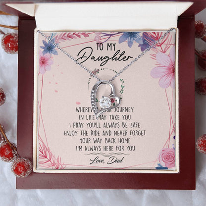 To My Daughter Forever Love Necklace Birthday Gift From Dad -  To My Daughter Necklace Father Daughter Necklace Father To Daughter Forever Love Necklace